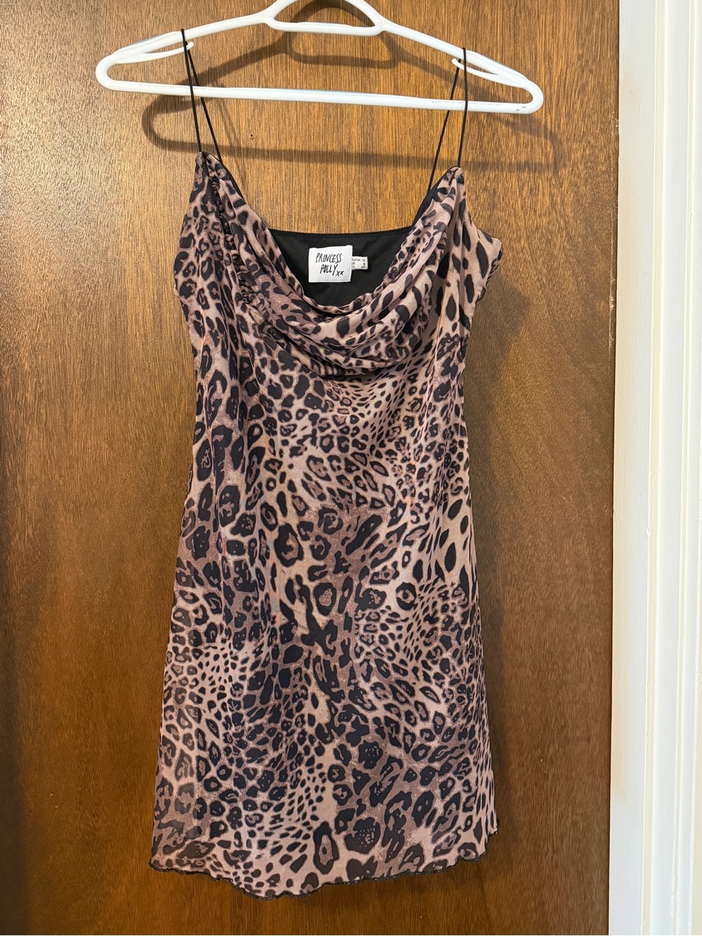 Princess Polly Leopard Print Cowl Slip Dress - Brown & Black